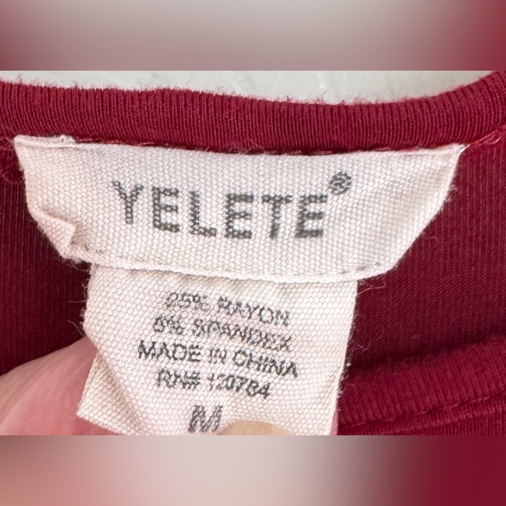 Yelete Burgundy 3/4 inch Sleeve Knee Length Dress - Picture 6 of 8